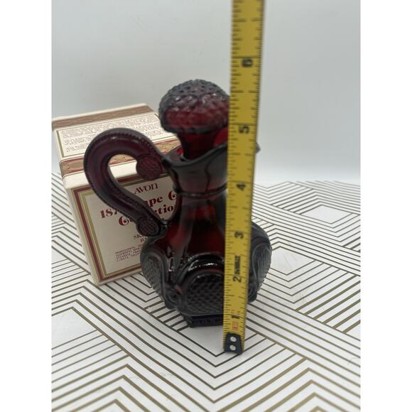 Vintage 1876 Avon Ruby Red Cape Cod Collection Perfume Bottle Full - Picture 3 of 5